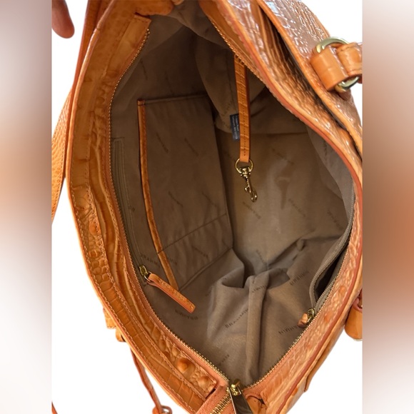 Brahmin Melbourne - Small Lena Leather Satchel - Cantaloupe Genuine Leather - Picture 4 of 8